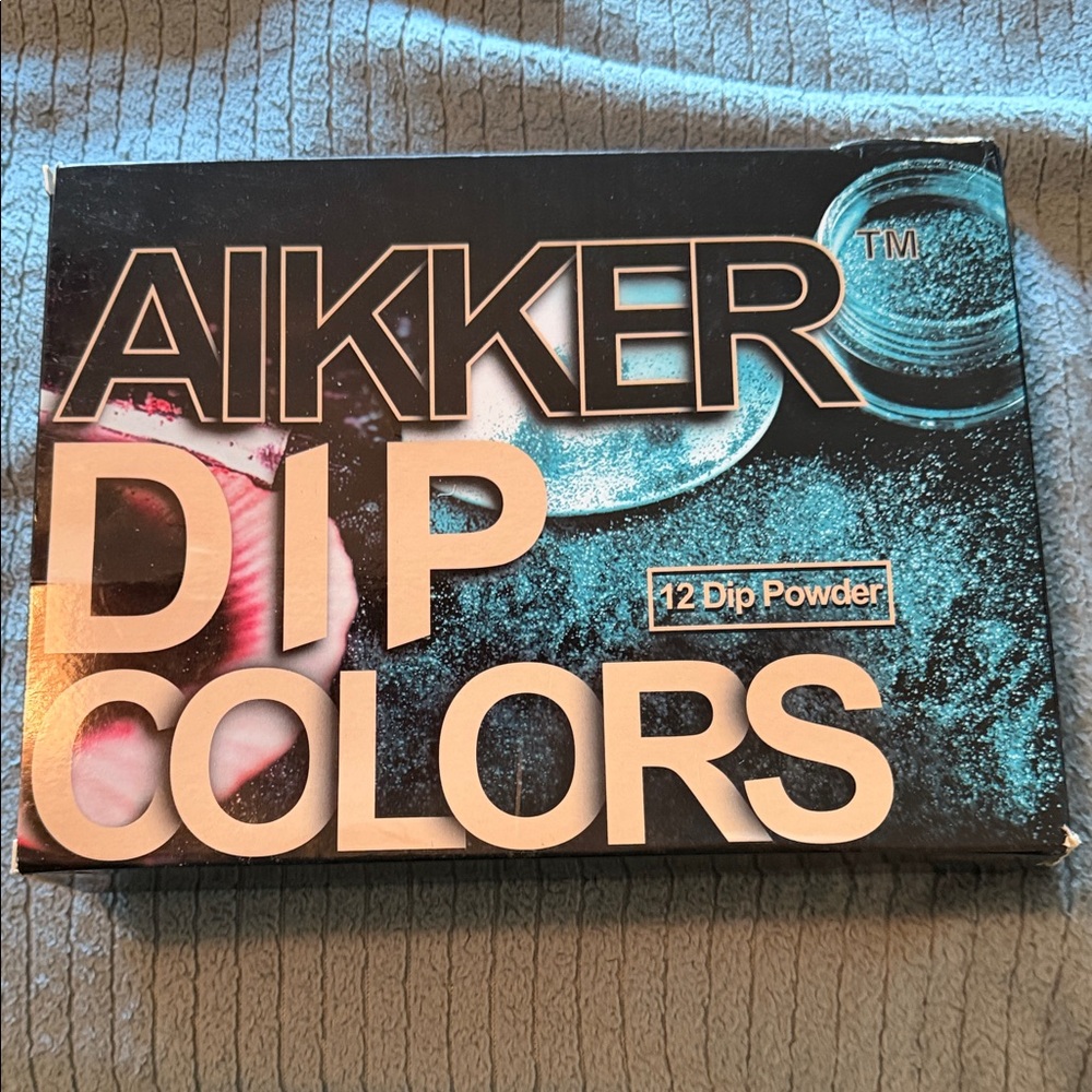 AIKKER Dip Colors 12 Dip Powder Set - Turquoise & Black Packaging